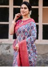 Silk Blend Print Work Trendy Classic Saree - 1