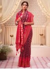 Raw Silk Woven Work Purple and Rose Pink Designer Contemporary Saree - 1
