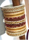 Regal Beads Work Gold Rodium Polish Brass Bangles For Bridal - 1