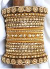 Charming Beads Work Brass Gold Rodium Polish Bangles For Bridal - 1