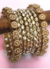 Blissful Gold Rodium Polish Beads Work Bangles for Bridal - 1