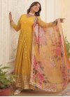 Georgette Embroidered Work Readymade Long Length Gown - 1