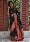 Black and Red Silk Blend Trendy Classic Saree - 2