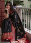 Black and Red Silk Blend Trendy Classic Saree - 1