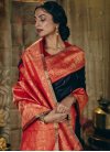 Woven Work Black and Red Traditional Designer Saree - 2
