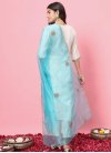 Silk Blend Embroidered Work Readymade Designer Salwar Suit - 1