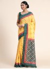 Green and Mustard Designer Contemporary Style Saree For Festival - 1