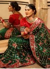 Silk Embroidered Work Green and Red Trendy Classic Saree - 2
