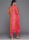 Peach and Rose Pink Chanderi Silk Readymade Designer Suit - 1