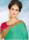 Princely Rose Pink and Sea Green Trendy Classic Saree - 1