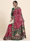 Crimson and Green Designer Contemporary Style Saree - 2