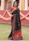 Embroidered Work Vichitra Silk Designer Contemporary Style Saree - 2