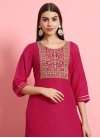 Cotton Blend Embroidered Work Readymade Salwar Suit - 1
