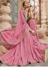 Hot Pink and Mint Green Trendy Saree - 1