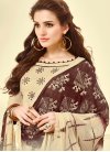 Cute Cotton  Coffee Brown and Cream Trendy Churidar Salwar Suit For Casual - 1