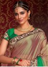Brown and Green Contemporary Saree - 1