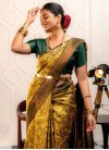 Green and Mustard Designer Contemporary Saree For Casual - 2