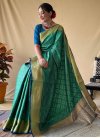 Blue and Green Trendy Classic Saree For Ceremonial - 1