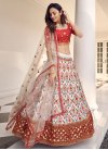 Red and White Designer Lehenga Choli For Bridal - 1