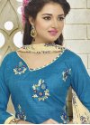 Remarkable  Blue and Cream Cotton Silk Trendy Churidar Suit - 1