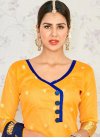 Pristine Resham Work Navy Blue and Yellow  Straight Salwar Suit - 1