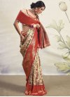 Cream and Red Woven Work Trendy Classic Saree - 1