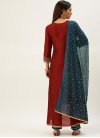 Maroon and Teal Readymade Designer Salwar Suit For Ceremonial - 1