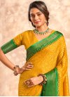 Woven Work Green and Mustard Designer Contemporary Style Saree - 1