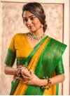 Woven Work Green and Mustard Designer Contemporary Style Saree - 2
