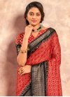 Dola Silk Black and Red Designer Traditional Saree - 2