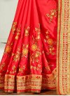 Voluptuous Red and Yellow Embroidered Work  Half N Half Saree - 2