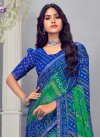 Work Blue and Green Traditional Designer Saree - 1