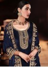 Velvet Palazzo Style Pakistani Salwar Suit For Ceremonial - 1