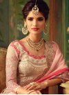 Faux Georgette Pink and Salmon Trendy Saree - 1