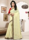 Faux Georgette Embroidered Work Trendy Saree - 1