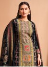 Black and Brown Maslin Designer Straight Salwar Suit - 2