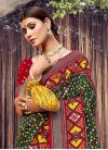 Green and Red Print Work Traditional Designer Saree - 1