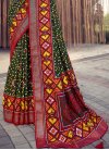 Green and Red Print Work Traditional Designer Saree - 2