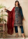 Faux Georgette Embroidered Work Pant Style Pakistani Salwar Suit - 3