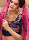 Navy Blue and Rose Pink Trendy A Line Lehenga Choli For Festival - 1