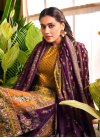 Mustard and Purple Maslin Pant Style Designer Salwar Kameez - 3