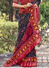 Print Work Black and Red Designer Traditional Saree - 3