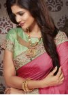 Hot Pink and Olive Half N Half Trendy Saree For Festival - 1