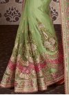 Hot Pink and Olive Half N Half Trendy Saree For Festival - 2