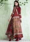 Brown and Red Art Silk Readymade Long Length Gown For Festival - 1