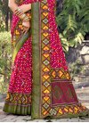 Tussar Silk Olive and Rose Pink Designer Contemporary Style Saree - 2