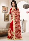 Beads Work Faux Georgette Contemporary Saree - 1