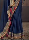 Vichitra Silk Embroidered Work Designer Contemporary Style Saree - 1