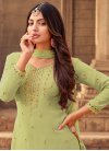 Faux Georgette Embroidered Work Palazzo Style Pakistani Salwar Suit - 1
