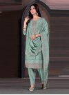Embroidered Work Pant Style Straight Salwar Suit - 2